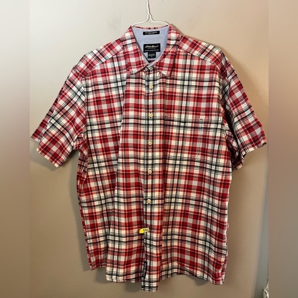 Eddie Bauer Men's Button Down Short Sleeve Northwest Chambray Shirt Size XL - Picture 1 of 11